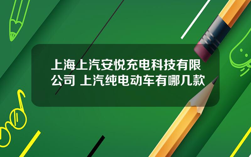 上海上汽安悦充电科技有限公司 上汽纯电动车有哪几款